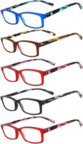 Miniatura 11 de OWL Readers - Paquete de 5 lentes de lectura elegantes para mujer con hermosos patrones para mujer, bisagra de resorte de lujo, aspecto elegante 5158