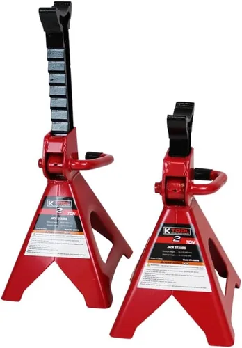 Miniatura 3 de K Tool International 63097A Gato de piso tipo carro automotriz de 2 toneladas con soportes de gato para garajes, talleres de reparación y bricolaje