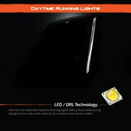 Miniatura 4 de AKKON - Para 2008-2014 Cadillac CTS Faros LED de proyector doble negro con carcasa Switchback [Modelo halógeno]