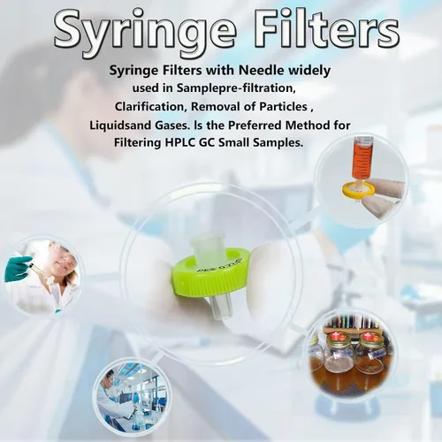 Miniatura 4 de 100 filtros de jeringa, filtración hidrofóbica de PTFE, 0,22 um micrones, tamaño de poro, 0.512 in, diámetro de membrana, disco de membrana de PTFE