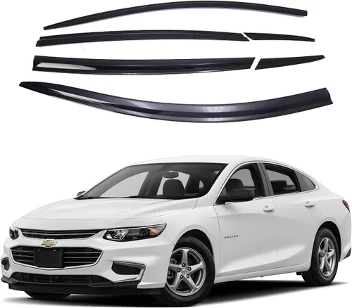 AUTOCLOVER - Juego de 6 protectores de lluvia con cinta adhesiva para Chevrolet Malibu 2016 2017 2018 2019 2020 2021 2022 2023 2024 / deflectores de