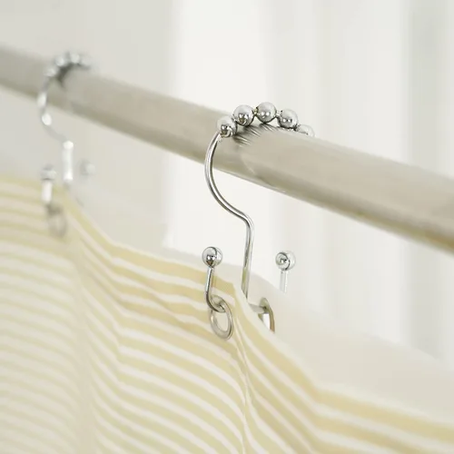 Miniatura 4 de Ganchos para cortina de ducha, anillos Titanker, rodillos de acero inoxidable de doble deslizamiento, ganchos para cortinero de ducha para baño