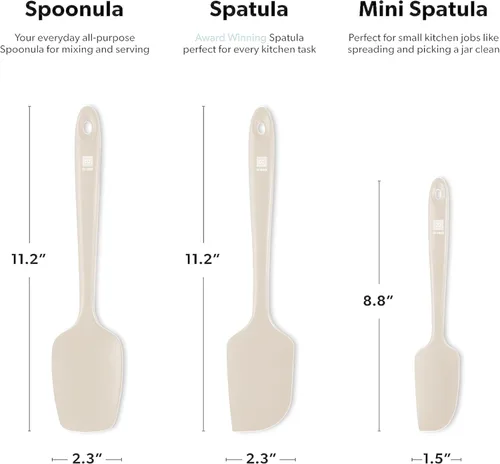 Miniatura 5 de DI ORO juego de espátulas de silicona - espátulas de cocina de goma para hornear, cocinar y mezclar - espátulas de raspador de silicona resistentes