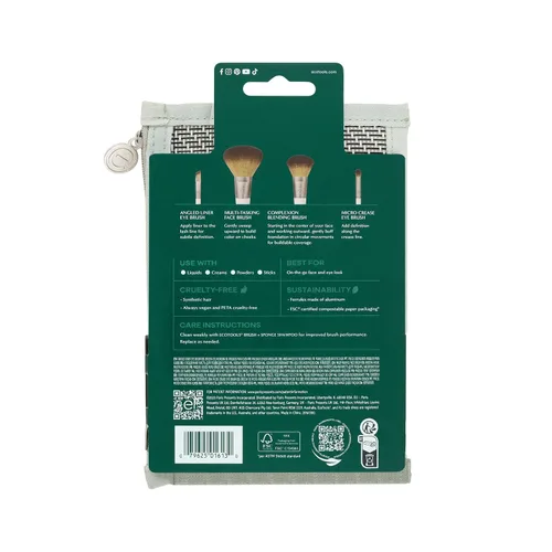 Miniatura 9 de EcoTools Kit de brochas de maquillaje para llevar, juego de brochas aptas para viajes, prácticas herramientas de maquillaje para polvos, rubor