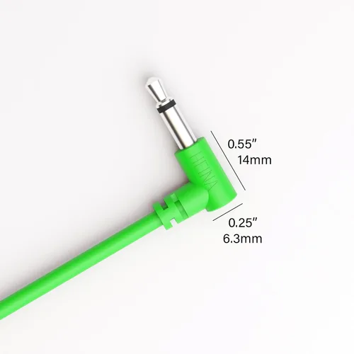 Miniatura 5 de Heinakroon Cables de conexión CV multicolores de perfil bajo en ángulo/recto de 0.138 in - NO para guitarras - Cables de conexión modulares