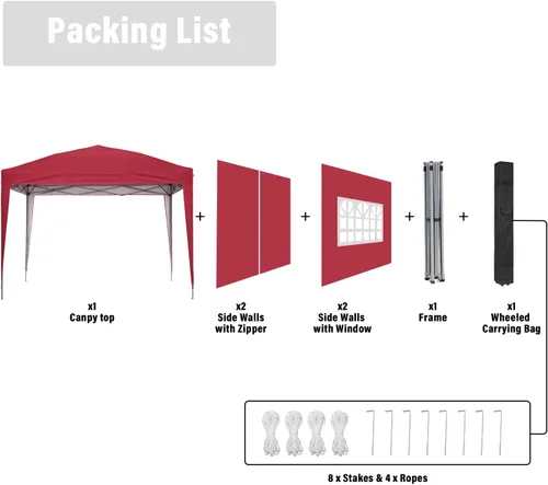 Miniatura 6 de GDY - Carpa plegable de 10 x 10 pies, toldo para exteriores con bolsa de transporte