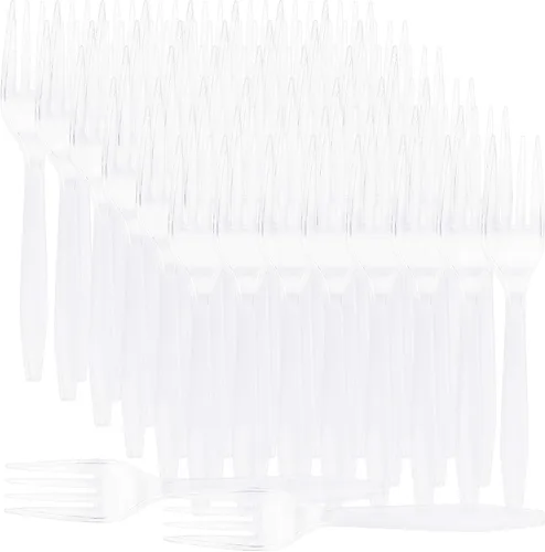 Miniatura 5 de Plasticpro Tenedores de plástico transparente desechables cubiertos utensilios 50