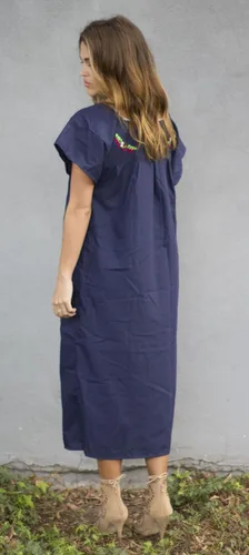 Miniatura 3 de Vestido bordado de Liliana Cruz estilo campesina mexicana