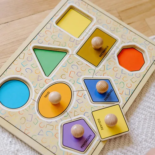 Miniatura 9 de Rompecabezas de formas grandes con asas grandes, de madera, Melissa & Doug (8 piezas)