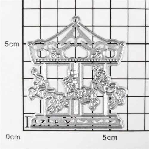 Miniatura 3 de DzIxY Hermoso carrusel de corte de metal troqueles para hacer tarjetas, kit de papel en relieve, troquelados, plantillas de máquina de álbumes de 9