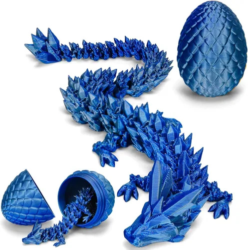Miniatura 23 de TBOLINE - Huevo de dragón impreso en 3D, animal de cristal articulado, juguete para la ansiedad para adolescentes, niños y niñas, piezas míticas