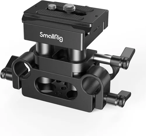 SMALLRIG Sistema universal de soporte de riel de 0.591 in con abrazadera de varilla de 0.591 in y placa de liberación rápida - 2272