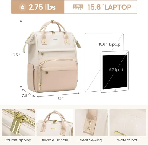 Miniatura 4 de LOVEVOOK - Mochila para laptop para mujer, mochila de moda para mujer.., 15,6 pulg.