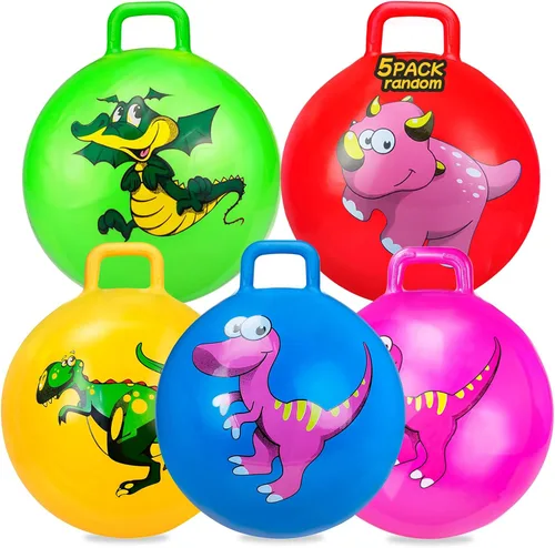 Miniatura 13 de Hymaz Pelota de tolva para niños de 3 a 6 años, paquete de 3 bolas inflables con asa, pelota inflable para saltar saltando, juguetes de salto