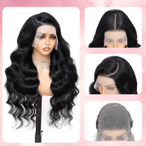 Miniatura 3 de MAKATI Pelucas de cabello humano ondulado de 22 pulgadas con encaje frontal transparente HD de 22 pulgadas, densidad 200, para mujeres negras, sin
