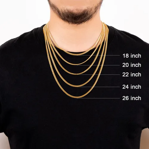 Miniatura 4 de ROSIEYO Diamond Cut Miami Mens Cuban Link Chain Necklace, 14k Gold Cuban Chain Necklace, Silver Chain for Men Women Boys, 316L Stainless Steel