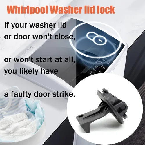 Miniatura 5 de Reemplazo de cerradura de tapa de lavadora Maytag - Piezas de cierre de puerta de lavadora Whirlpool W11457841 W11091027 4959179 AP6987306