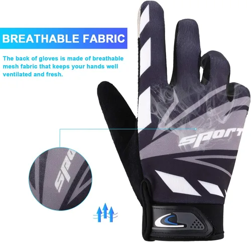 Miniatura 4 de Accmor Guantes para Pantalla Táctil para Ciclismo - Tamaño Grande para Niños, Deporte para Hombres, Mujeres, Adolescentes, Pesca, Respirables