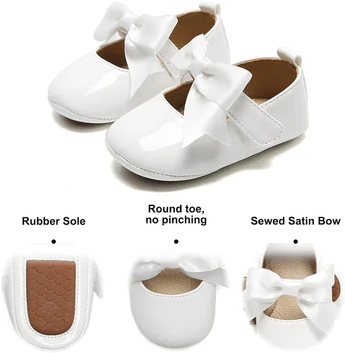 Miniatura 77 de Felix & Flora Zapatos de bebé de suela suave - Zapatos de bebé para caminar, mocasines, suela de goma, zapatos de cuna
