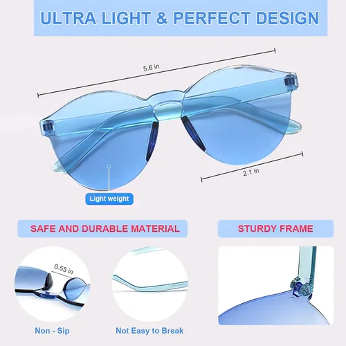 Miniatura 4 de MIUSKATL Paquete de 12 lentes de sol para niños, sin marco, regalos de fiesta, gafas de sol coloridas para mujeres, niñas, niños, gafas de fiesta