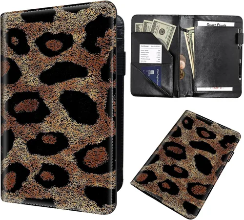 Miniatura 13 de Server Book,Waitress Book,5x9 Inch Server Books for Waitress & Waiter, Cute PU Leather Serving Book Guest Check Presenters Organizer with Zipper