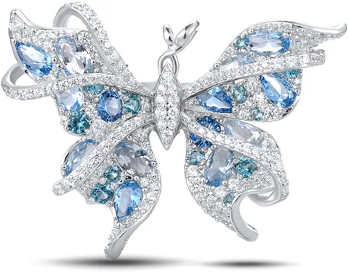 Miniatura 2 de Santuzza Anillo de mariposa de plata de ley para mujer