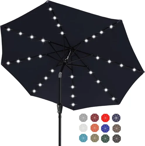 Miniatura 44 de ABCCANOPY Sombrillas solares duraderas para patio con 32 luces LED de 7.5 pies (beige claro)