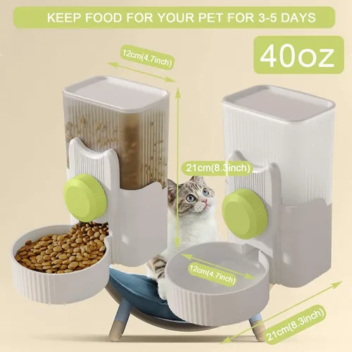 Miniatura 3 de Lemtrflo Comedero para conejos para jaulas, alimentador automático colgante para gatos y dispensador de agua, accesorios para jaula de hurones