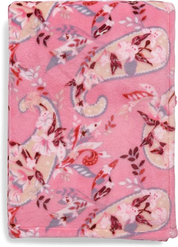 Miniatura 3 de Vera Bradley Manta de felpa de forro polar Botánico Paisley Rosa