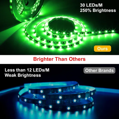 Miniatura 3 de MIHEAL Kit de Tira de Luces LED 32.8 ft 10m 300 ledes Impermeable 5050 SMD RGB LED Luces Flexibles con Controlador RF de 24 Teclas y Fuente