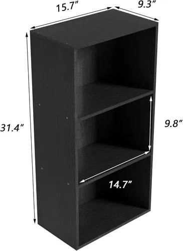Miniatura 3 de Organizador de Almacenamiento de Madera de 3 Cubos, Estantería Baja de 3 Niveles Organizador de Exhibición de Almacenamiento Independiente, Estante
