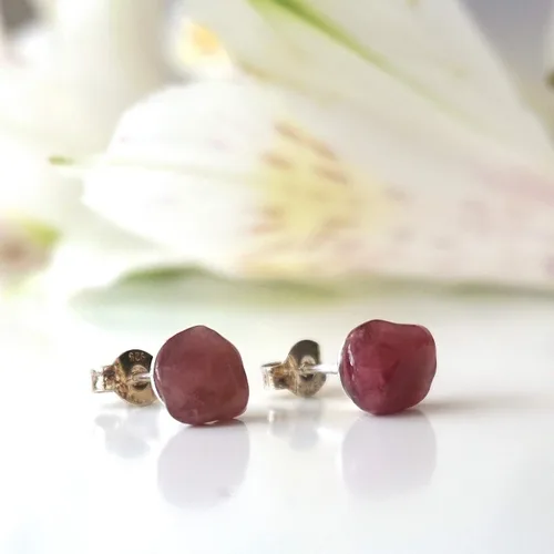 Miniatura 23 de Pendientes de tuerca de cristal de piedra natal aleternativa para mujer y hombre