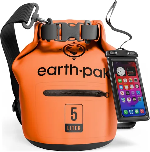 Miniatura 47 de Earth Pak Bolsa seca impermeable con bolsillo con cremallera, mochila impermeable para mantener el equipo seco Amarillo