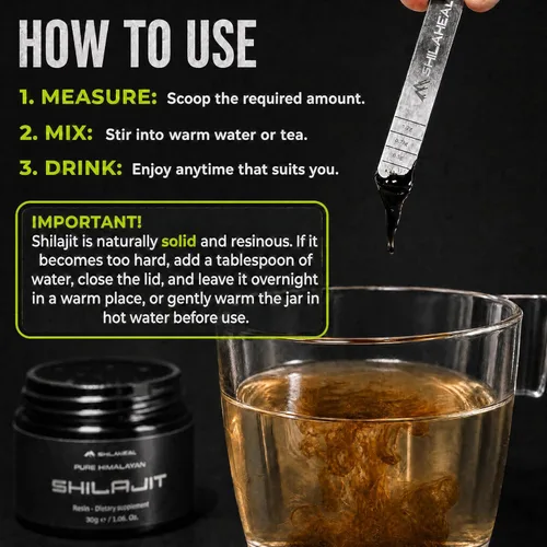 Miniatura 5 de Shilajit Auténtica resina Shilajit del Himalaya para hombres y mujeres, alto ácido fúlvico, energía y resistencia, apoyo inmunológico, más de 85