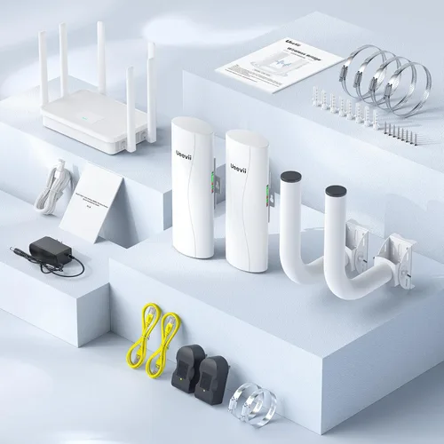 Miniatura 9 de Sistema de Puente Inalámbrico Punto a Punto CPE688KIT, con Router WiFi 6 AX3000, Soportes de Instalación Ajustables, Alcance de 5KM, Puertos Gigabit