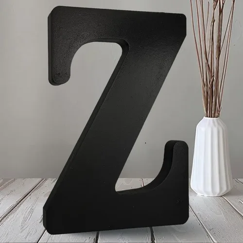 Miniatura 32 de AOCEAN Letras de madera negra de 10 pulgadas, letras de madera sin terminar para Halloween, letras decorativas de pie en rodajas, decoración