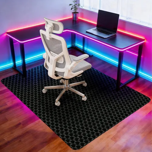 Miniatura 12 de Vicwe Tapete grande para silla de oficina para suelos alfombrados, 60 x 48 pulgadas, alfombrillas rectangulares para sillas de escritorio