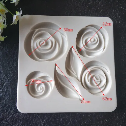 Miniatura 5 de Molde de silicona para hojas de rosa, moldes para fondant, herramientas de decoración de pasteles, herramientas de decoración de tartas, moldes