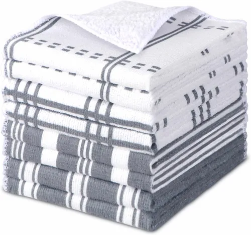 Miniatura 9 de AIDEA Paquete de 8 toallas de cocina de microfibra, toallas de cocina de microfibra, suaves y absorbentes, paños de cocina multiusos para el hogar