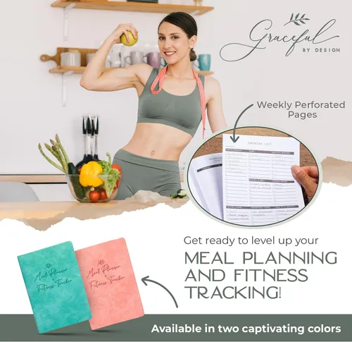 Miniatura 6 de Graceful by Design Planificador de comidas y rastreador de actividad física – Planifica entrenamientos en nuestro diario de fitness para mujeres