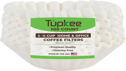 Miniatura 7 de Filtros de café de 8 a 12 tazas, 300 unidades, estilo cesta, papel blanco, filtro de café sin cloro, fabricado en los Estados Unidos