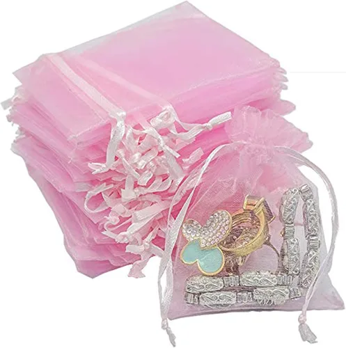 Miniatura 58 de TheDisplayGuys - Paquete de 48 bolsas de regalo de organza transparente negra de 2 x 2-3/4 pulgadas con cordón, bolsas de regalo para joyas, bolsas