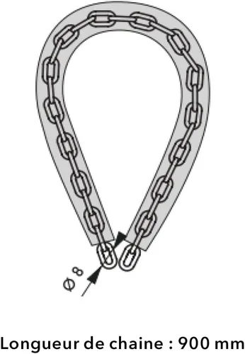 Miniatura 7 de THIRARD Cerradura de cadena resistente – Acero endurecido de 3.94 pies, eslabones resistentes a cortes de 0.394 in, revestimiento de PVC resistente