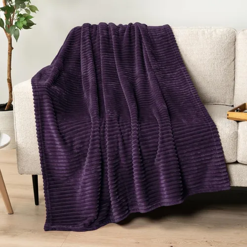 Miniatura 37 de PAVILIA Manta de forro polar súper suave, manta de franela de felpa mullida, cálida y acogedora manta de microfibra acanalada para sofá o cama, Negro