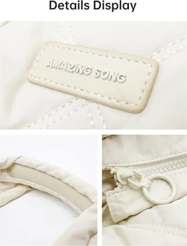 Miniatura 5 de Amazing Song Bolso de mano acolchado para mujer, bolso de hombro grande acolchado, bolso de diseñador de trabajo con cierre de cremallera