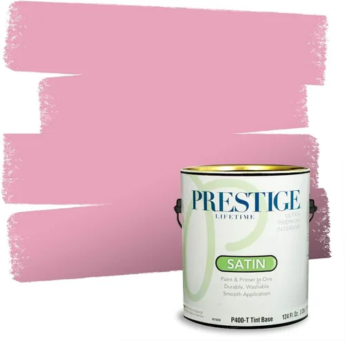 Miniatura 233 de Prestige Paints E100-T-SW6591 Pintura exterior e imprimación en uno, 1 galón, plano, combinación comparable de Sherwin Williams Amaryllis, 1 galón