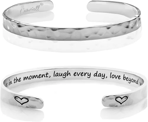 Miniatura 90 de Carviell Pulseras grabadas para mujer, inspiradoras, amistad, amor, mamá, hija, hermana, cristiana, graduación, conmemoración y regalos de boda, más