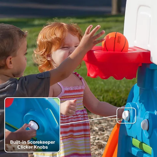 Miniatura 9 de Step2 Game Time Sports Climber, Conjunto de Juegos para Interiores/Exteriores para Niños, Conjunto de Juegos para Patio Trasero, Tobogán, Pared