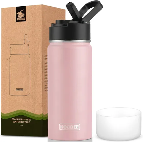 Miniatura 13 de koodee Insulated Water Bottle, 32 oz Stainless Steel Double Wall Vacuum Wide Mouth Sport Bottle with Leakproof Spout Lid (Navy)