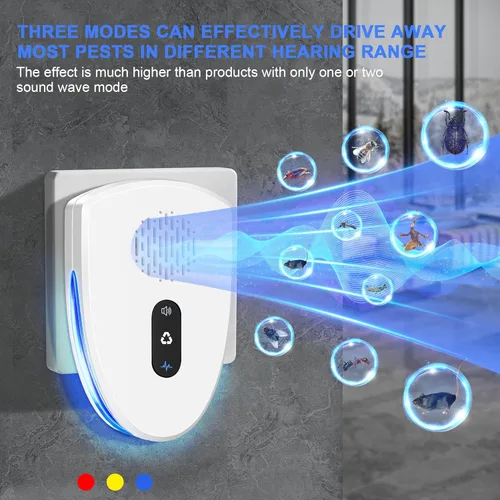 Miniatura 2 de Repelente ultrasónico de insectos y plagas para interiores, dispositivo de control enchufable repelente para roedores, ratones, ratas, cucarachas